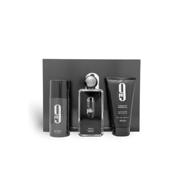 AFNAN 9 PM 3 PC SET M (3.4 EDP SPR + 5.0 SG + 5.0 DEO)